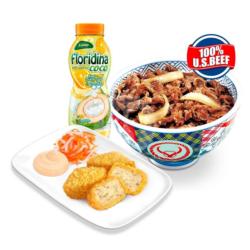 Paket Puas Gorengan Ayam   Beef Bowl (r)   Drink