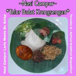 Nasi Campur Telur Bulat Krengsengan