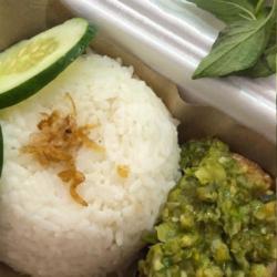 Pakt Nasi  Telor Dadar Sambel Ijo