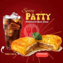 Patty Square, Double Daging Sapi   Keju   Telur   Keju Mozarella   Coca-cola