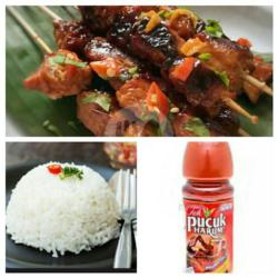 Sate Ikan Tuna 3 Tusuk   Nasi   Teh Pucuk