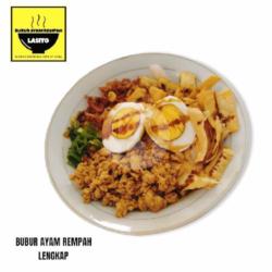 Bubur Ayam Rempah Lengkap (bubur   Topping   Daging Cincang   Telur Rebus)