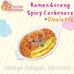 Ramen Goreng Spicy Carbonara   Omelette