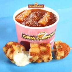 1 Topokki Original & 1 Corndog Kentang Sosis Mozza