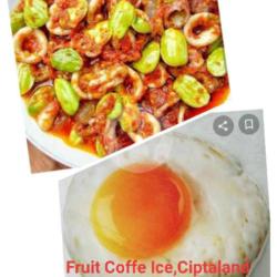 Rice Bowl Cumi Pete Balado   Telur Ceplok