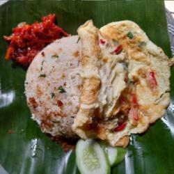 Nasi Gurih Daun Jeruk Telur Dadar