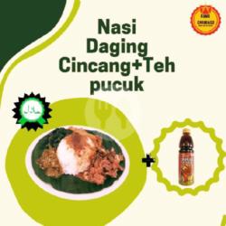 Nasi Gulai Daging Cincang   Teh Pucuk