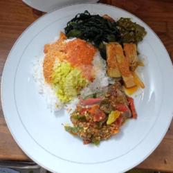 Nasi   Dendeng Lambok, Sayur, Sambal