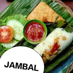 Nasi Bakar Isi (jambal)   Tempe   Sambal Dan Lalapan