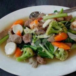 Capcay Kuah Ayam Baso Sosis Telor Puyuh Ati Ampela