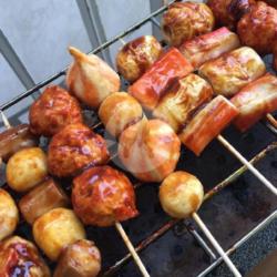 Sate Dumpling Ayam Mix Sosis Bakar