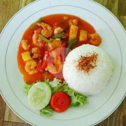 Nasi Udang Asam Manis