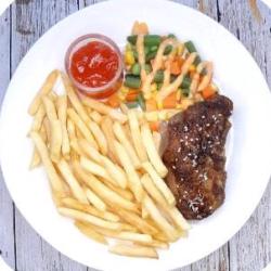 Chicken Steak Teriyaki   French Fries