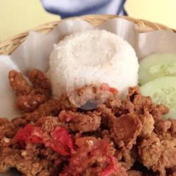 Nasi Kulit Geprek