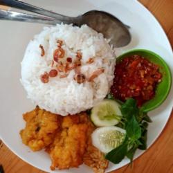 Nasi Penyet Dadar Jagung   Tempe