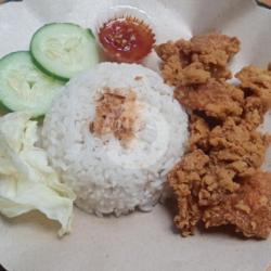 Nasi Geprek Kulit Ayam Krispi