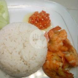 Lalapan Udang   Nasi