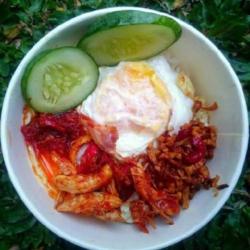 Nasi Campur Telor Ceplok Kering Tempe Oseng Sambel