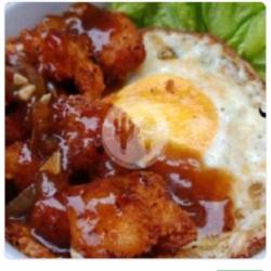 Rice Bowl Ayam Saos Lada Hitam   Telur Ceplok(free Teh Obeng)