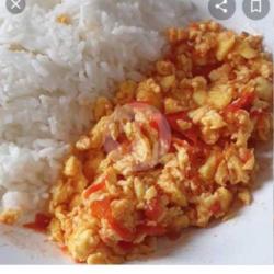 Tumis Telur Tomat Plus Nasi Putih