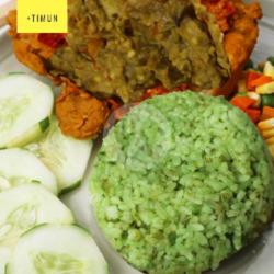 Nasi Sego Goreng Ijo Ayam Geprek Sambal Ijo