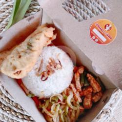 Nasi Rames   Tempe Goreng 1 Pcs