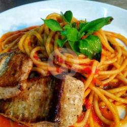 Grill Fish With Spaghetti Rica Rica