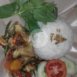 Nasi Putih Ayam Tumis Cabe Iris