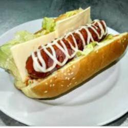 Roti Hotdog Sosis Ayam  Keju Slice