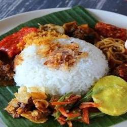 Nasi Kerang Tumisan Lalab Sambel