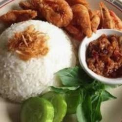 Nasi Penyet Udang Tepung