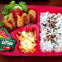 Egg Chicken Roll Bento With Mayo Sauce