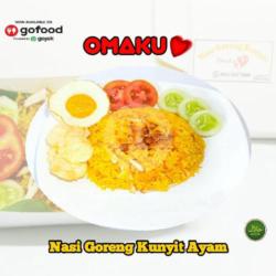 Nasi Goreng Kunyit Ayam Suwir   Telor Ceplok/dadar