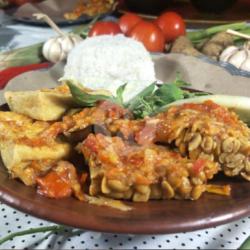 Nasi Tahu Tempe Terong   Sambal