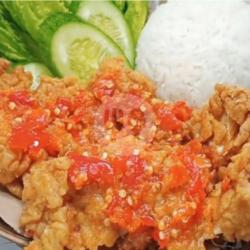 Nasi Kulit Ayam Geprek