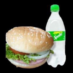 Smocked Beef Burger   Sprite