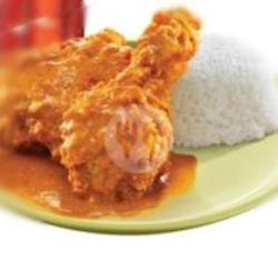 Fried Chicken Gulai Padang   Nasi   Dadar Tahu Tempe  Teh Pucuk