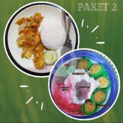 Nasi Ayam Geprak   Es Pisang Ijo