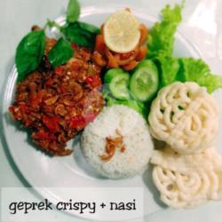 Paket Geprek Crispy   (nasi, Lalap, Kerupuk)