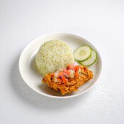 Nasi Hijau Crispy Chicken Combo
