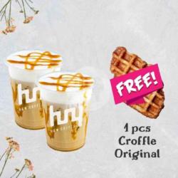 2 Cups Salted Caramel Machiato Free Croffle