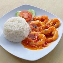 Nasi   Udang Saos Padang