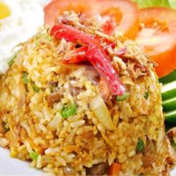 Nasgor Rendang   Telor Ceplok,   Es Teh Manis