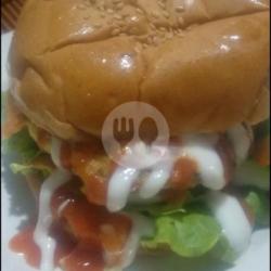 Burger Telur Keju Mozzorella