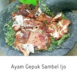 Ayam Gepuk Sambal Ijo   Nasi