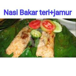 Nasi Bakar (teri   Jamur)