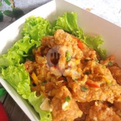 Crispy Chicken Skin Salted Egg   Rice