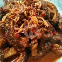 Babat Gongso Nasi Putih   Telor Dadar / Ceplok