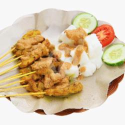 Sate Ayam Goreng   Lontong