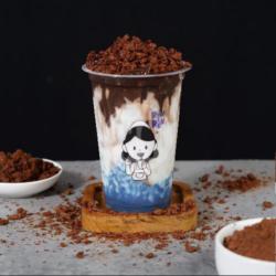 Chocolate Vanila Blue(topping:boba/oreo/jelly/crunch/creamchess/kejuparut)